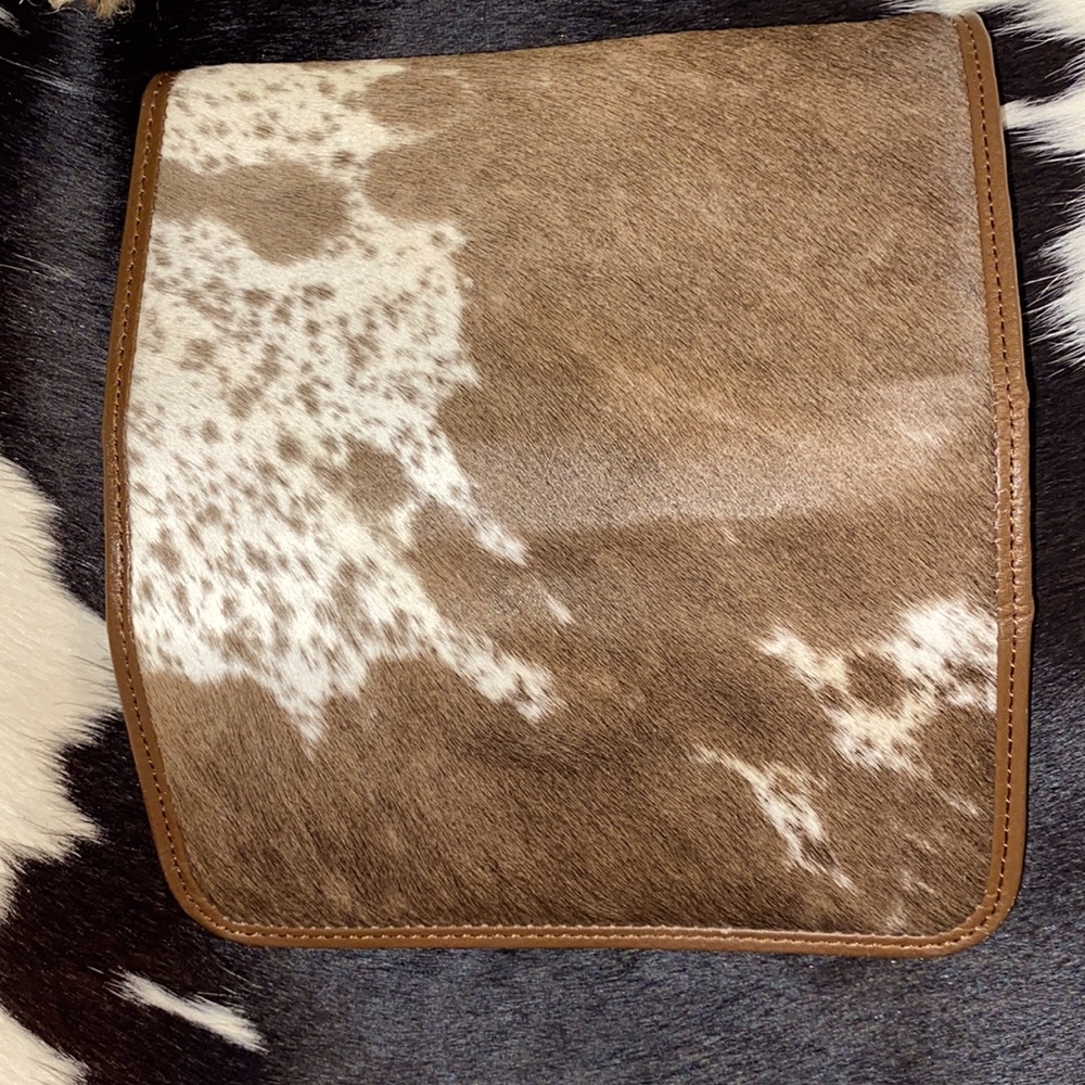 100% Real Handmade Cowhide Western Ladies Wallet Real Leather Hair On#8172 - Picture 2 of 5